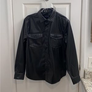 Pacsun Mens leather button up shirt